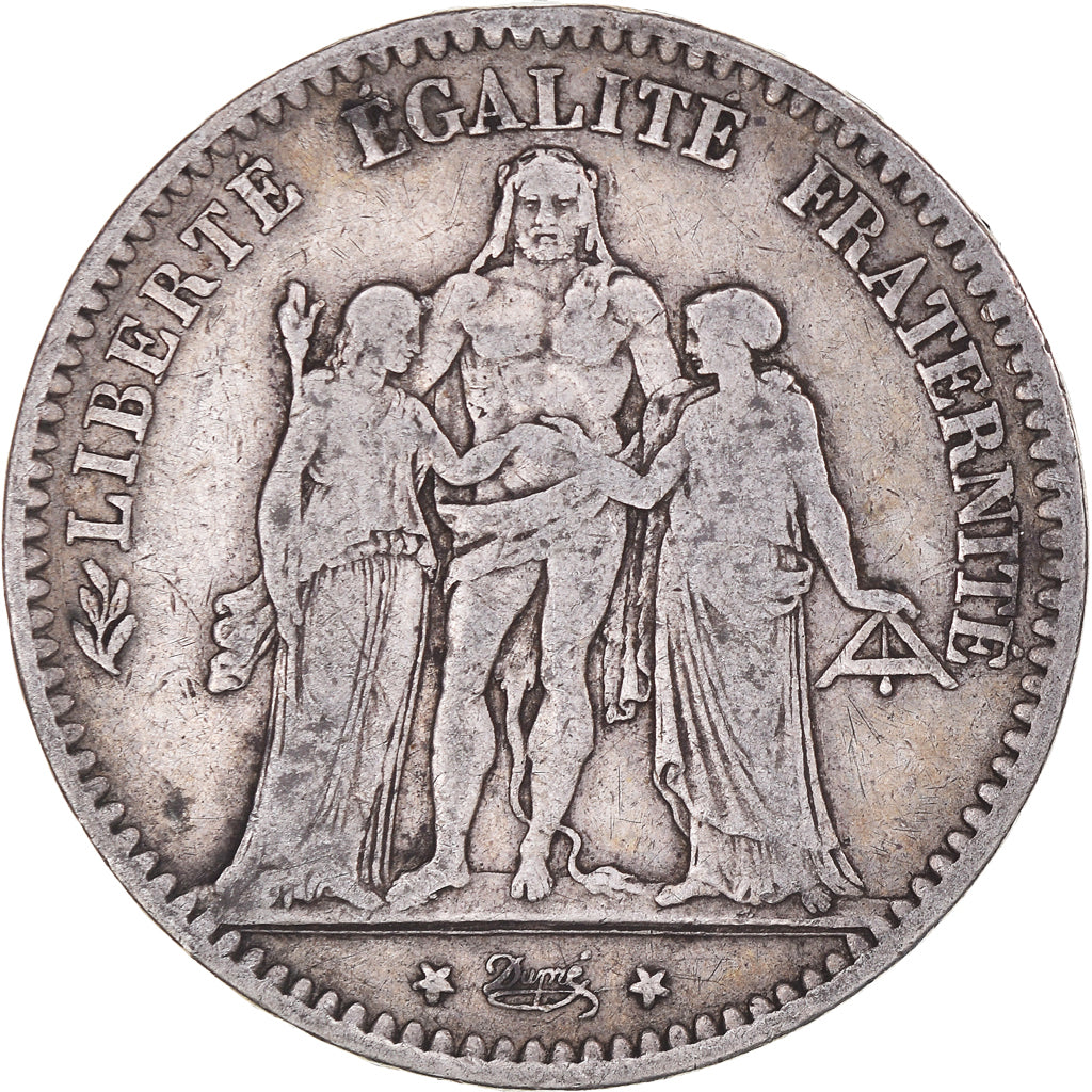Münze, Frankreich, Hercule, 5 Francs, 1877, Bordeaux, S+, Silber, KM:820.2