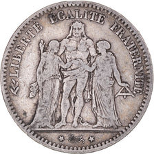 Münze, Frankreich, Hercule, 5 Francs, 1877, Bordeaux, S+, Silber, KM:820.2