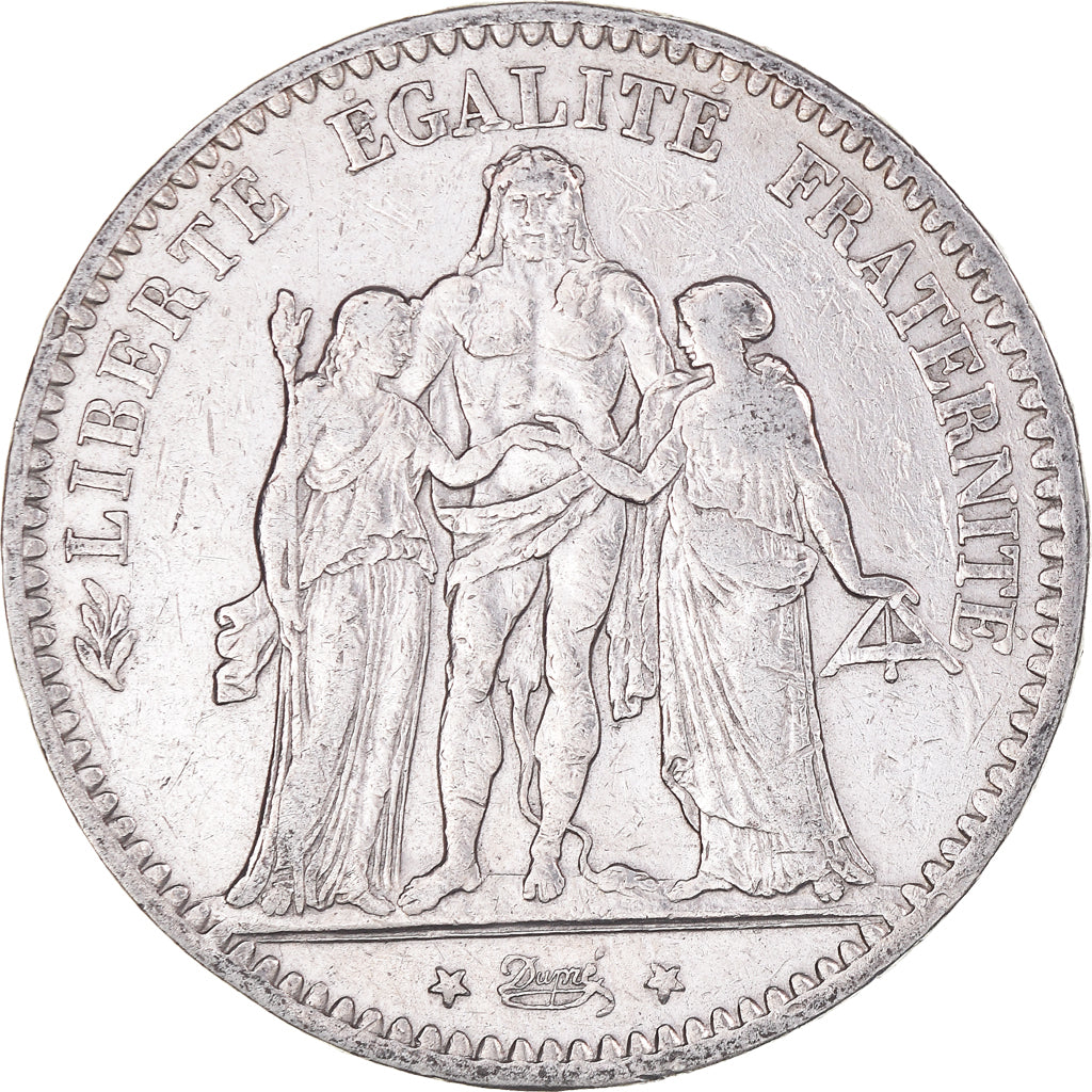 Münze, Frankreich, Hercule, 5 Francs, 1877, Bordeaux, S+, Silber, KM:820.2