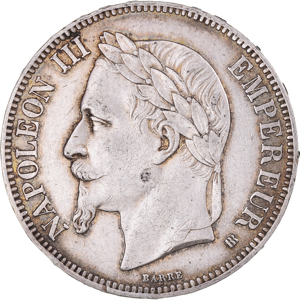 Monnaie, France, Napoléon III, 5 Francs, 1867, Strasbourg, TTB, Argent