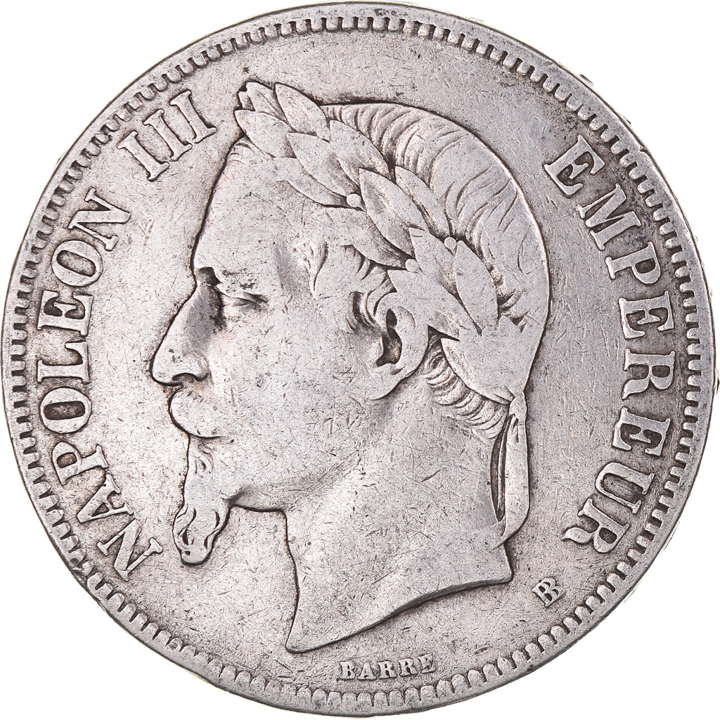 Coin, France, Napoléon III, 5 Francs, 1870, Strasbourg, VF(30-35), Silver