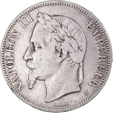 Coin, France, Napoléon III, 5 Francs, 1870, Strasbourg, VF(30-35), Silver