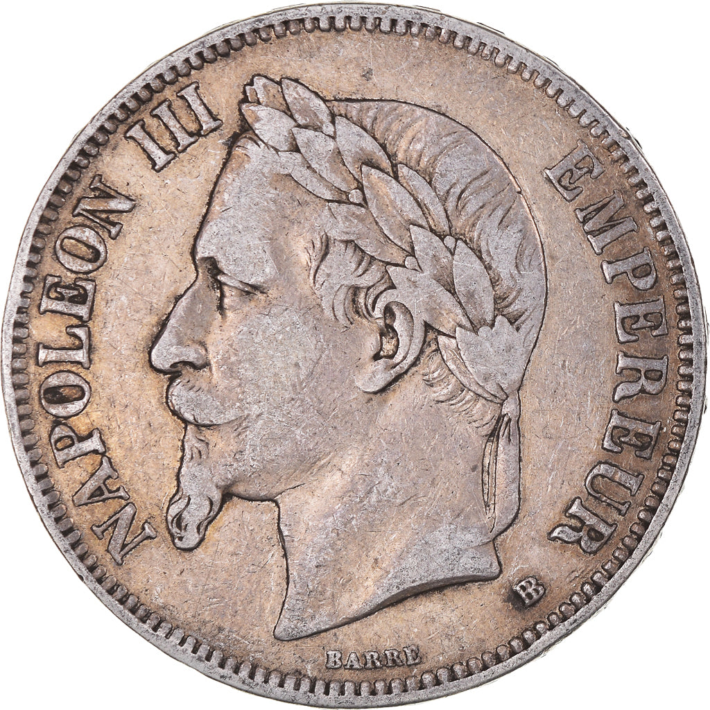 Coin, France, Napoléon III, 5 Francs, 1870, Strasbourg, VF(30-35), Silver