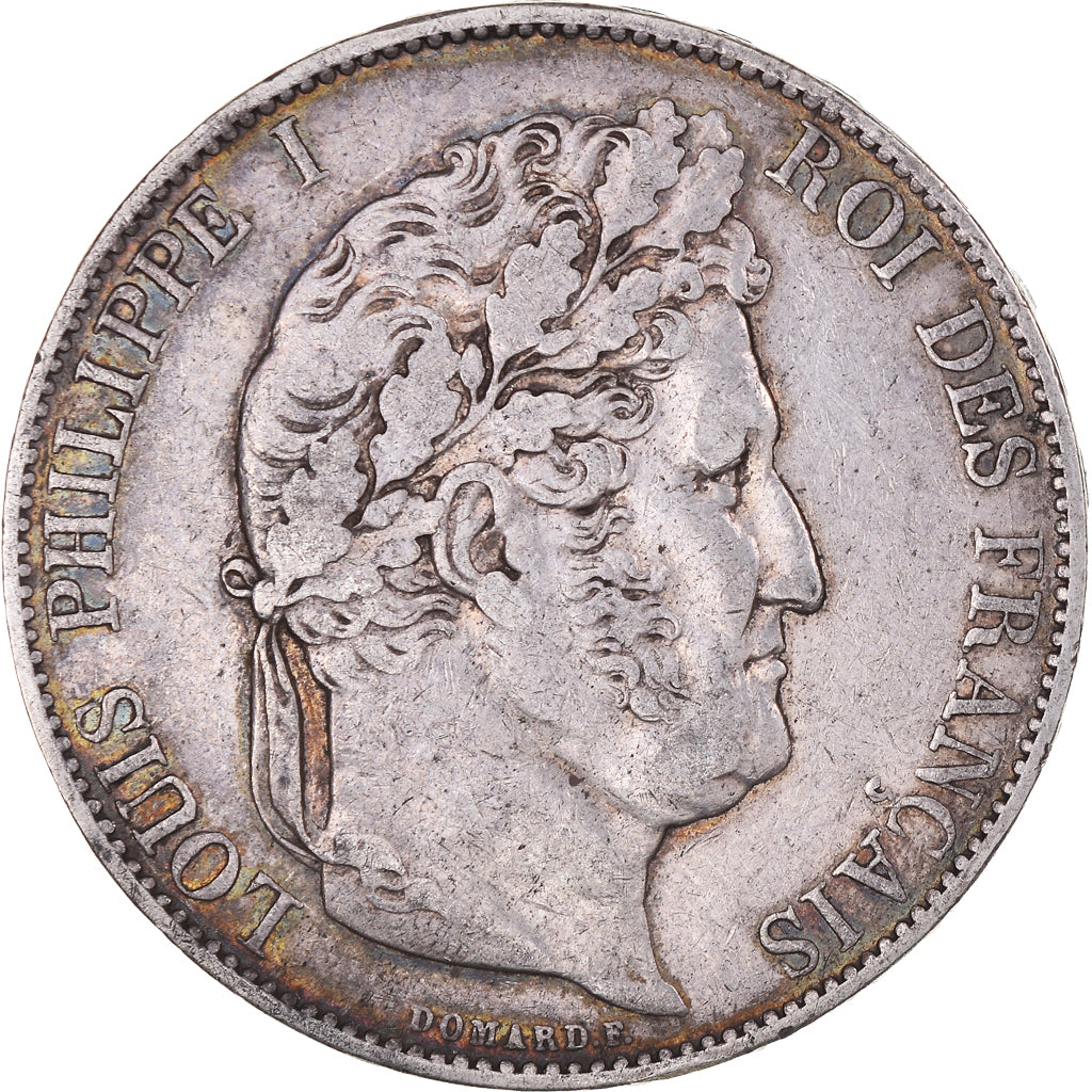 Moneta, Francia, Louis-Philippe, 5 Francs, 1844, Lille, BB, Argento, KM:749.13
