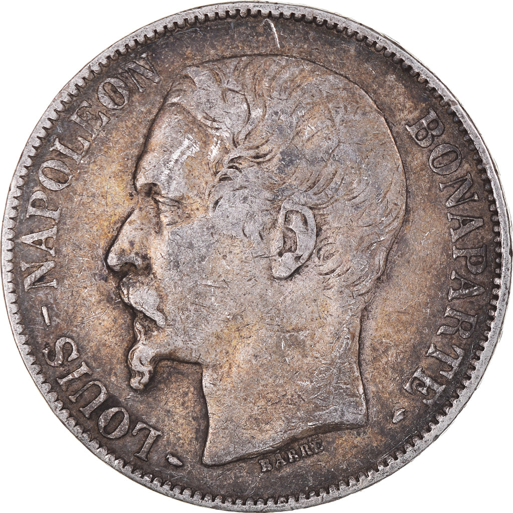 Moneda, Francia, Napoléon III, 5 Francs, 1852, Paris, BC+, Plata, KM:773.1