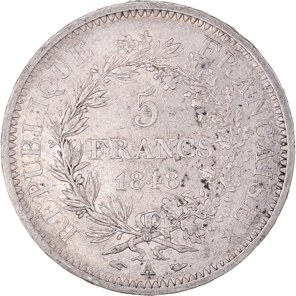 Münze, Frankreich, Hercule, 5 Francs, 1848, Paris, SS, Silber, KM:756.1