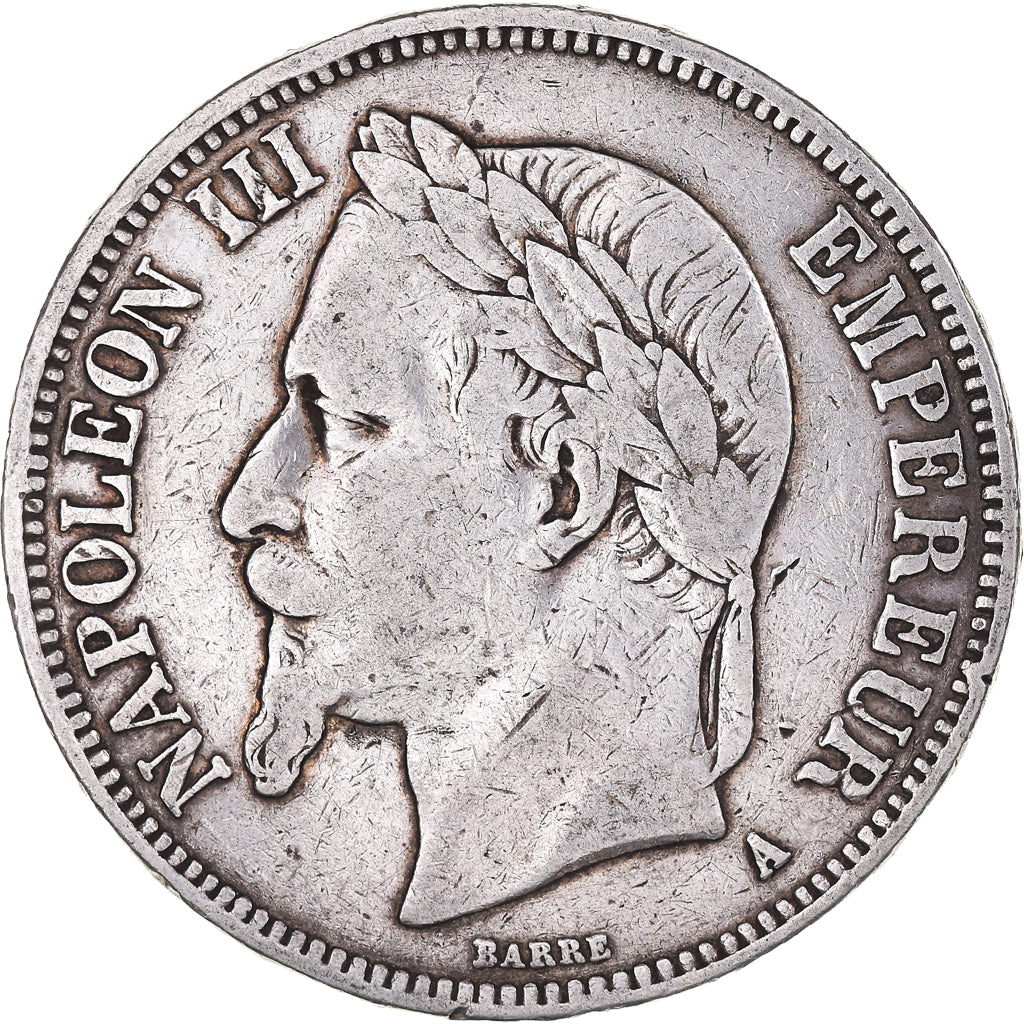 Moneta, Francja, Napoleon III, 5 Francs, 1869, Paris, VF(20-25), Srebro