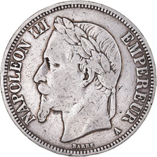 Moneta, Francja, Napoleon III, 5 Francs, 1869, Paris, VF(20-25), Srebro