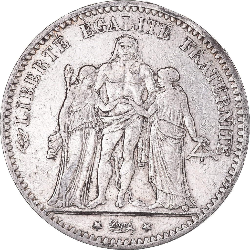 Münze, Frankreich, Hercule, 5 Francs, 1877, Paris, S+, Silber, KM:820.1