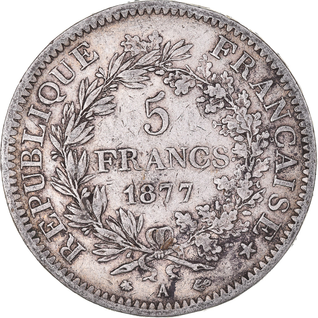 Monnaie, France, Hercule, 5 Francs, 1877, Paris, TTB, Argent, Gadoury:745a