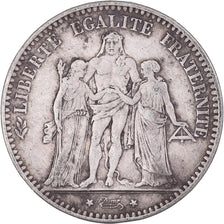 Moneta, Francia, Hercule, 5 Francs, 1877, Paris, BB, Argento, KM:820.1