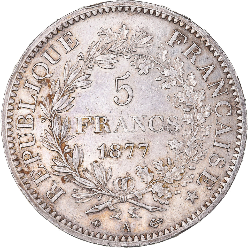 Coin, France, Hercule, 5 Francs, 1877, Paris, AU(50-53), Silver, KM:820.1