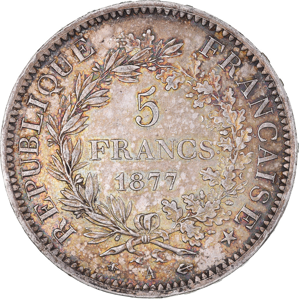 Coin, France, Hercule, 5 Francs, 1877, Paris, AU(50-53), Silver, KM:820.1