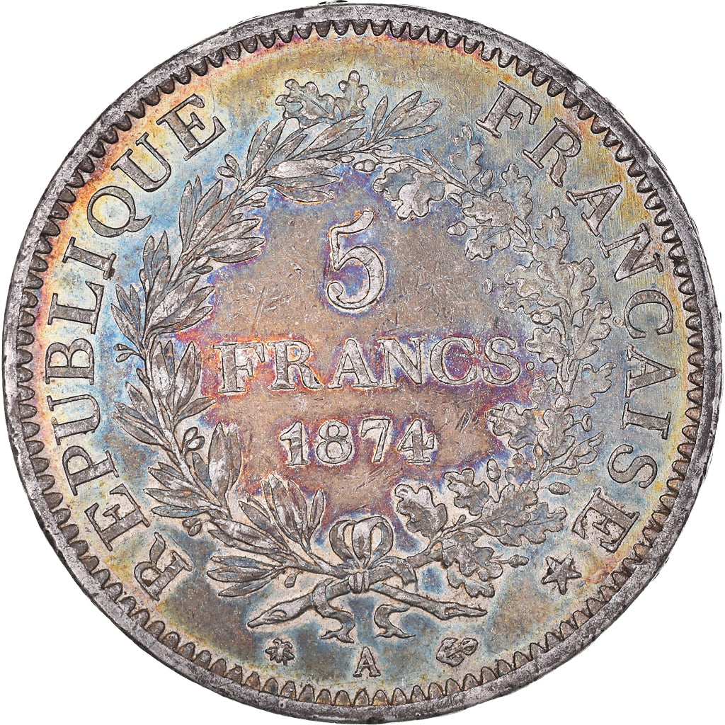 Coin, France, Hercule, 5 Francs, 1874, Paris, AU(50-53), Silver, KM:820.1