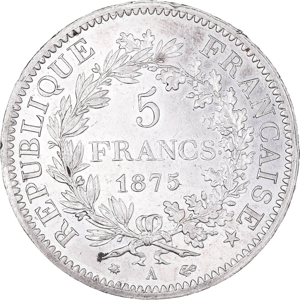 Moneta, Francia, Hercule, 5 Francs, 1875, Paris, BB, Argento, KM:820.1