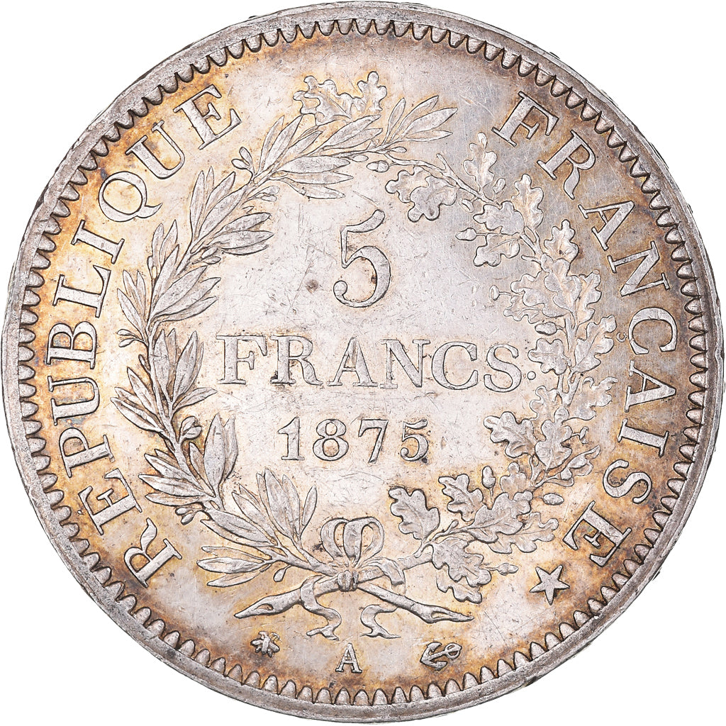 Coin, France, Hercule, 5 Francs, 1875, Paris, AU(50-53), Silver, KM:820.1