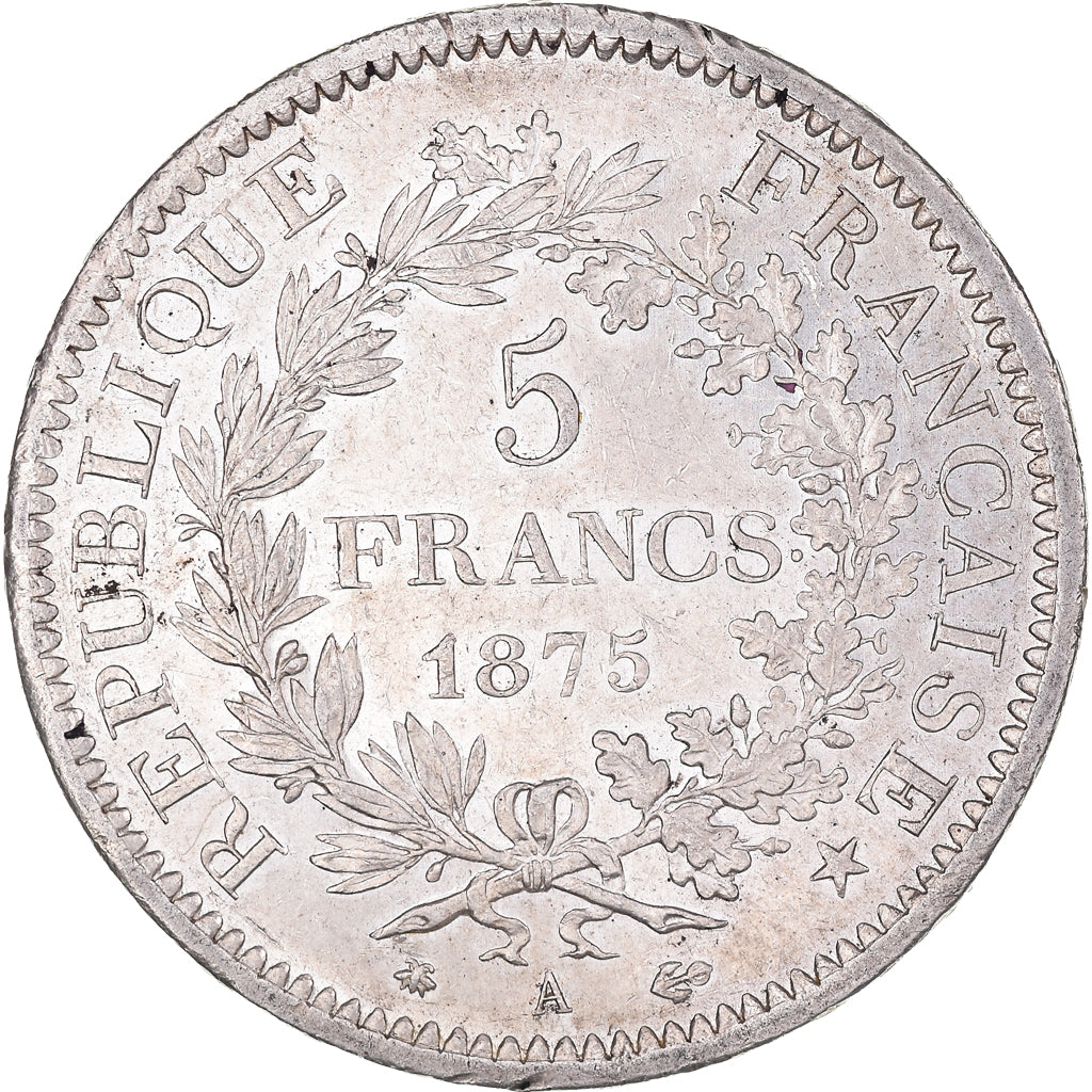 Coin, France, Hercule, 5 Francs, 1875, Paris, AU(50-53), Silver, KM:820.1