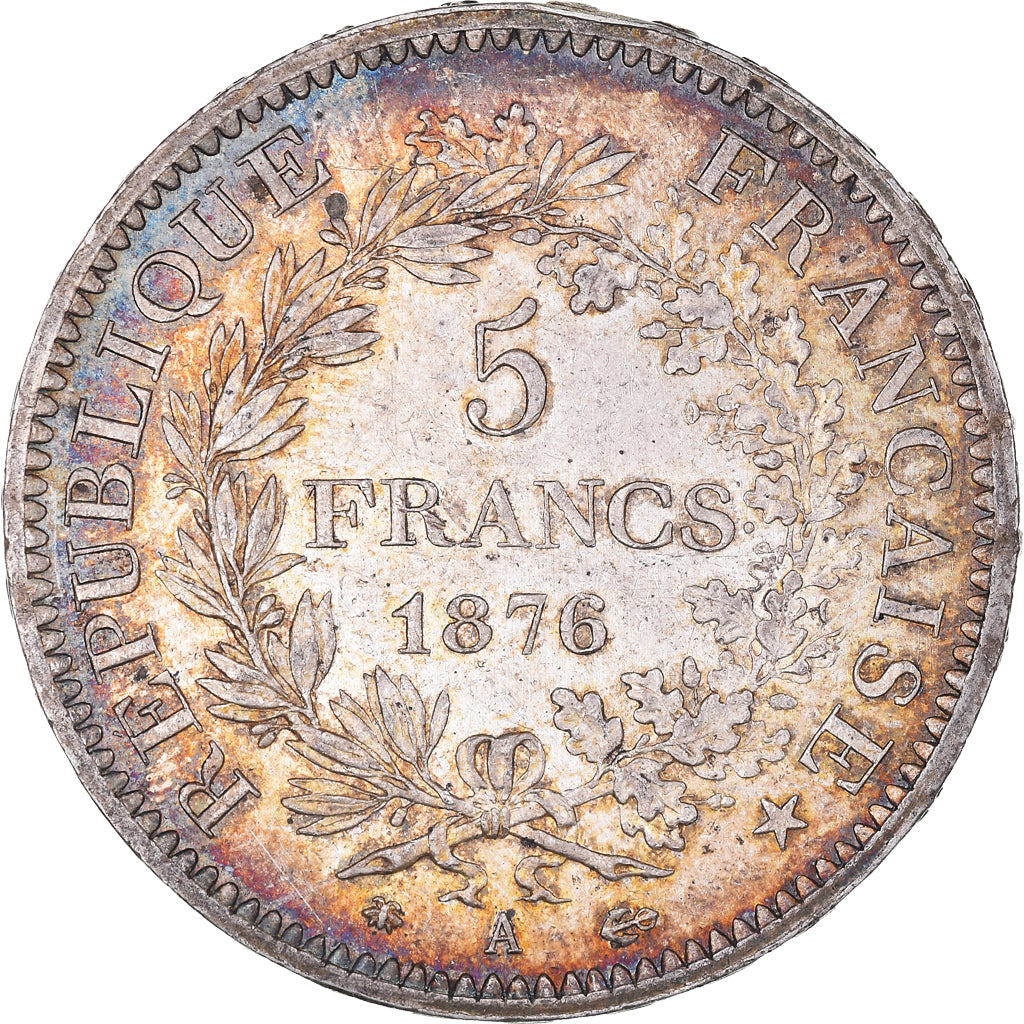 Coin, France, Hercule, 5 Francs, 1876, Paris, EF(40-45), Silver, KM:820.1