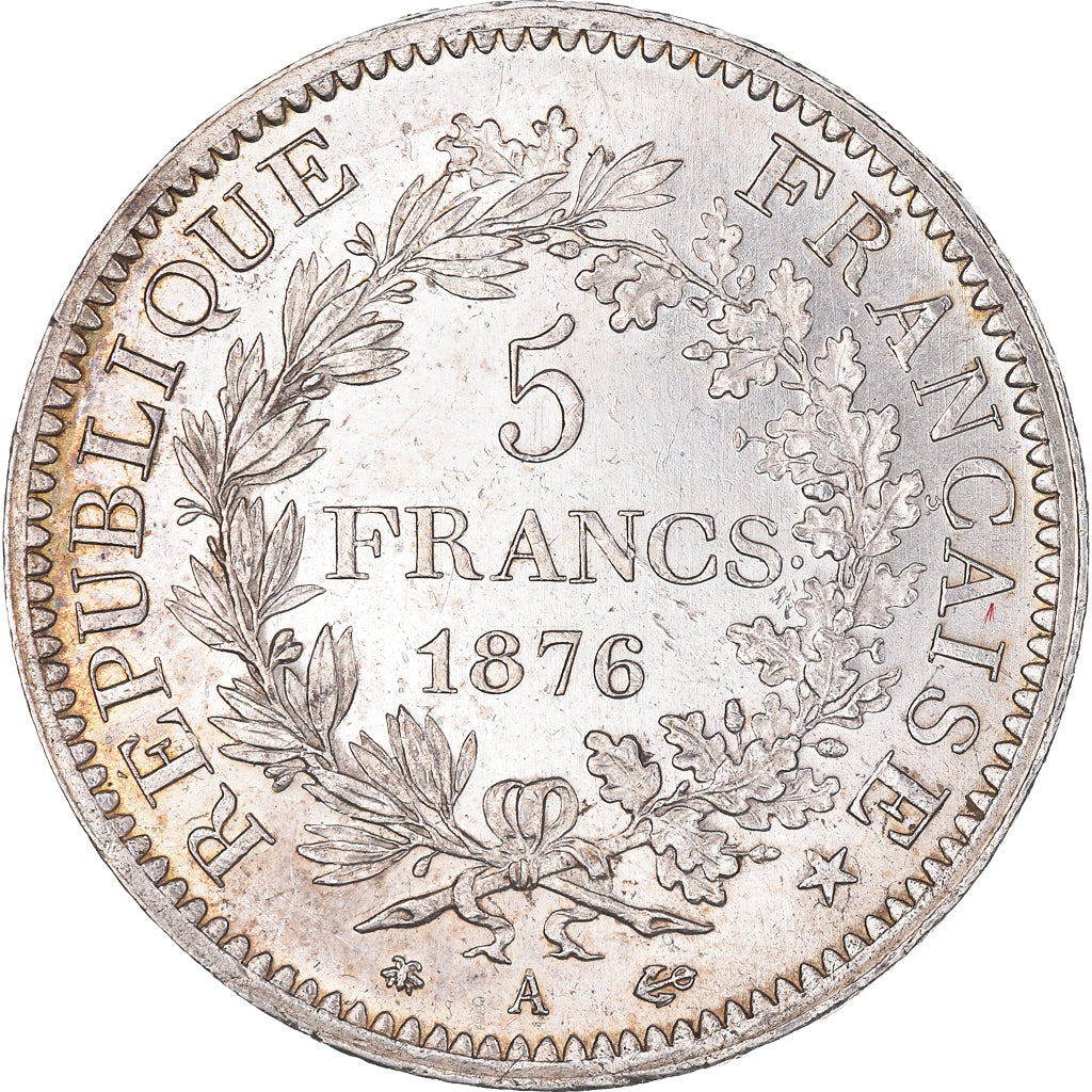 Coin, France, Hercule, 5 Francs, 1876, Paris, AU(50-53), Silver, KM:820.1