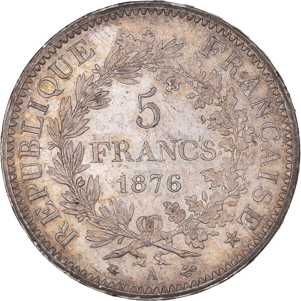 Coin, France, Hercule, 5 Francs, 1876, Paris, AU(50-53), Silver, KM:820.1