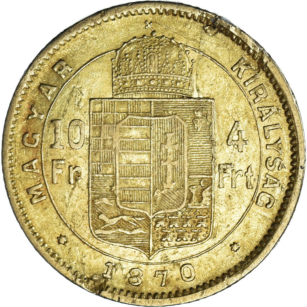 Coin, Hungary, Franz Joseph I, 4 Forint 10 Francs, 1870, Kormoczbanya