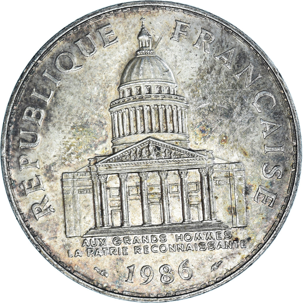 Moneta, Francia, Panthéon, 100 Francs, 1986, Paris, SPL-, Argento, KM:951.1