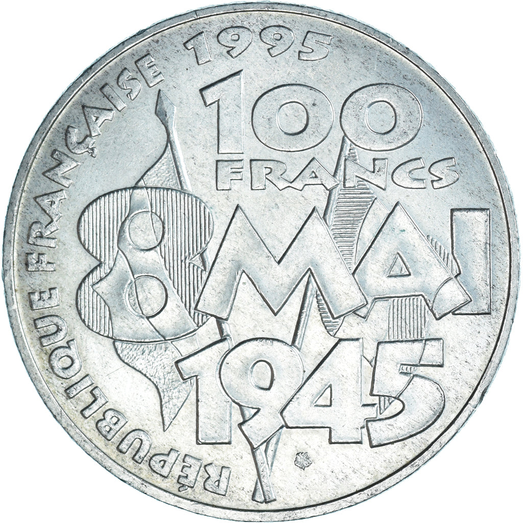 Coin, France, 8 mai 1945, 100 Francs, 1995, MS(60-62), Silver, KM:1116.1