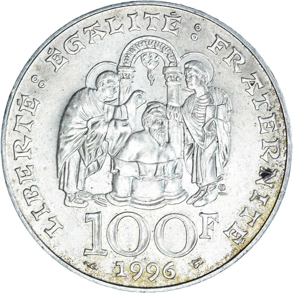 Coin, France, Clovis, 100 Francs, 1996, AU(50-53), Silver, KM:1180, Gadoury:953