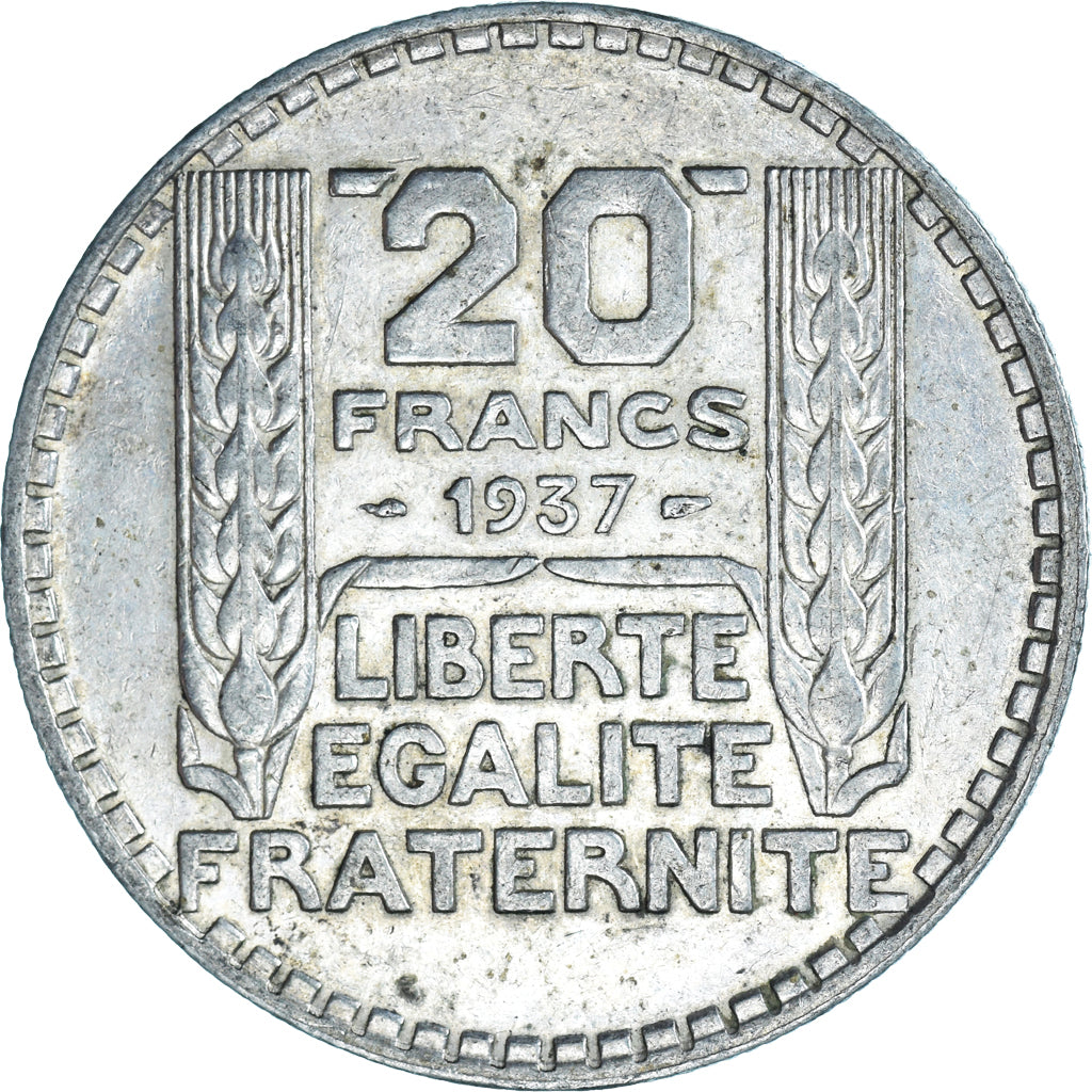 Coin, France, Turin, 20 Francs, 1937, Paris, EF(40-45), Silver, KM:879