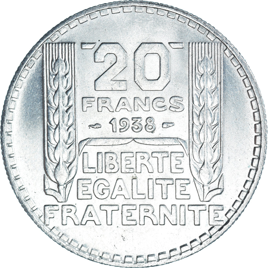 Coin, France, Turin, 20 Francs, 1938, Paris, MS(60-62), Silver, KM:879