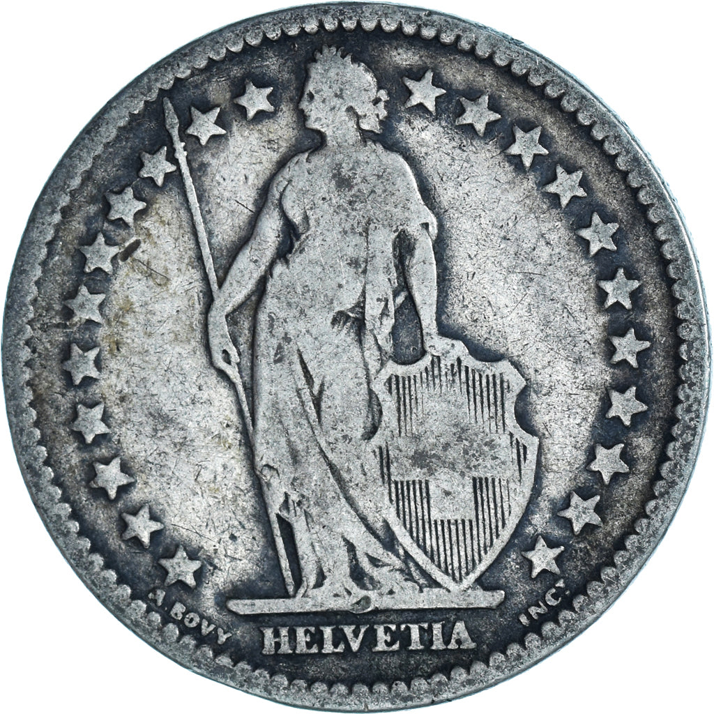 Moneta, Svizzera, 2 Francs, 1874, Bern, MB, Argento, KM:21