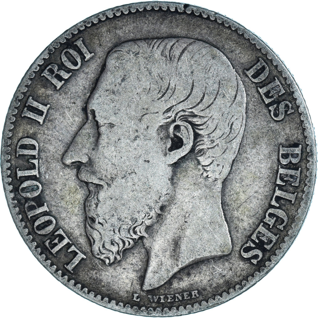 Coin, Belgium, Leopold II, 2 Francs, 2 Frank, 1867, VF(20-25), Silver, KM:30.2