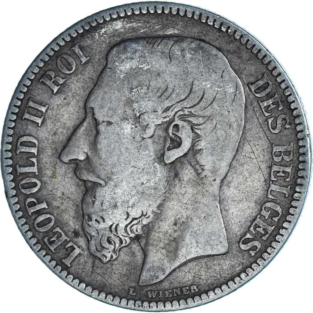 Coin, Belgium, Leopold II, 2 Francs, 2 Frank, 1867, VF(20-25), Silver, KM:30.2