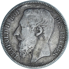 Coin, Belgium, Leopold II, 2 Francs, 2 Frank, 1867, VF(20-25), Silver, KM:30.2