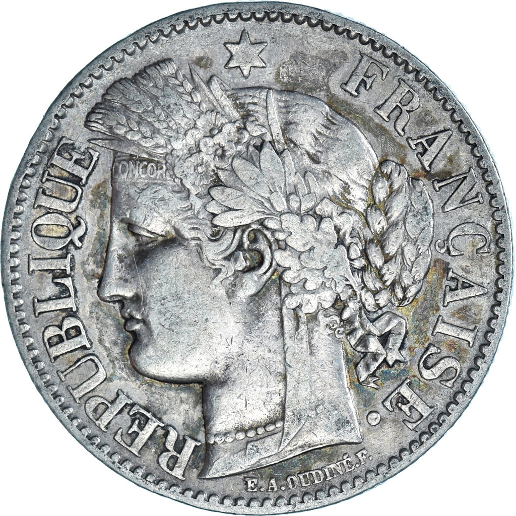 Coin, France, Cérès, 2 Francs, 1871, Paris, EF(40-45), Silver, KM:817.1