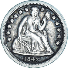 Coin, United States, Seated Liberty Dime, Dime, 1842, U.S. Mint, Philadelphia