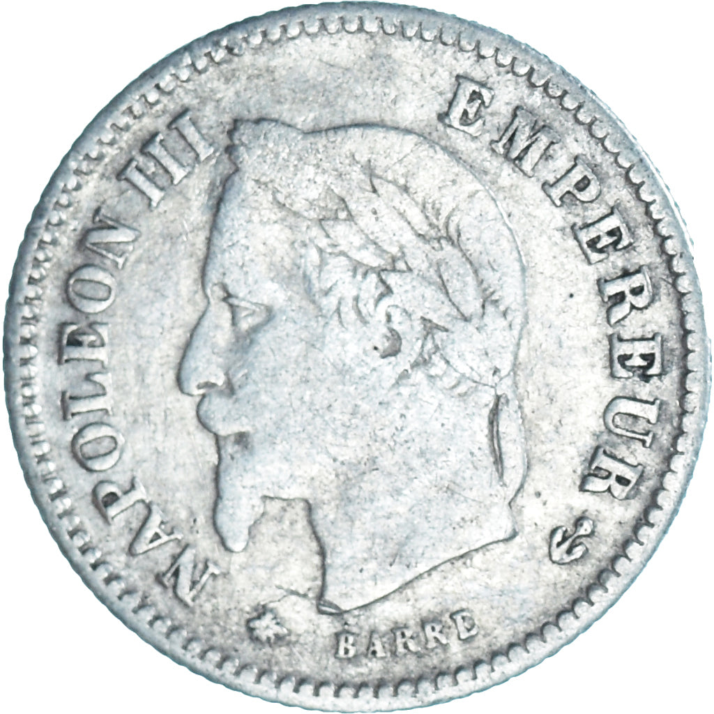 Coin, France, Napoleon III, 20 Centimes, 1867, Paris, F(12-15), Silver