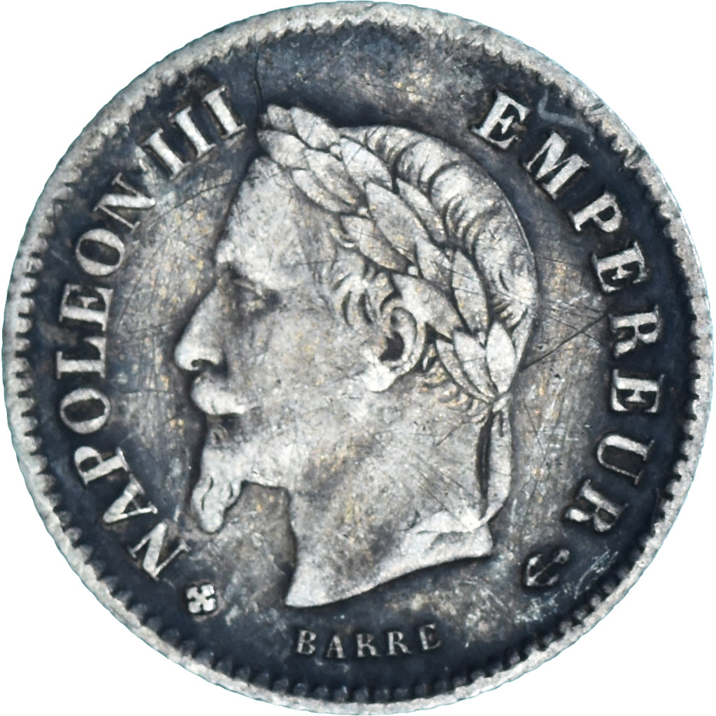 Coin, France, Napoleon III, 20 Centimes, 1867, Strasbourg, VF(30-35), Silver