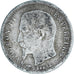 Moneda, Francia, Napoleon III, 50 Centimes, 1858, Paris, BC, Plata, KM:794.1