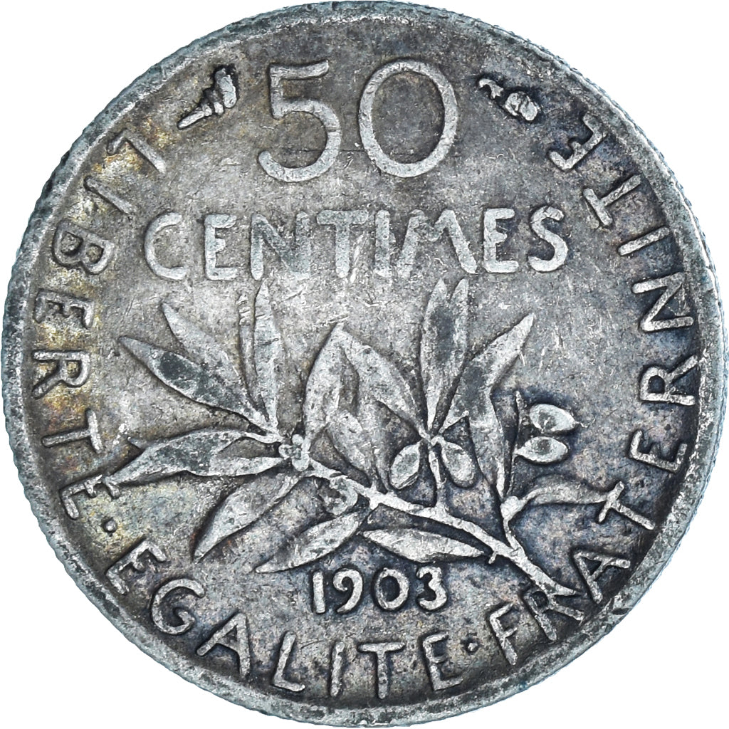 Coin, France, Semeuse, 50 Centimes, 1903, Paris, EF(40-45), Silver, KM:854