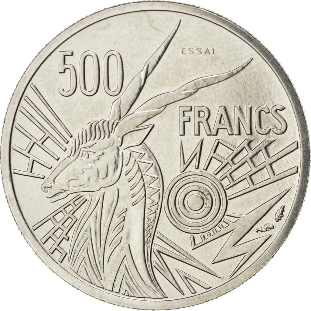 CENTRAL AFRICAN STATES, 500 Francs, 1976, Paris, KM #E9, MS(63), Nickel, 9.07