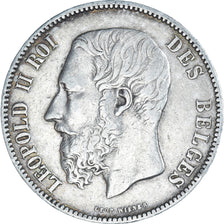 Coin, Belgium, Leopold II, 5 Francs, 5 Frank, 1873, EF(40-45), Silver, KM:24