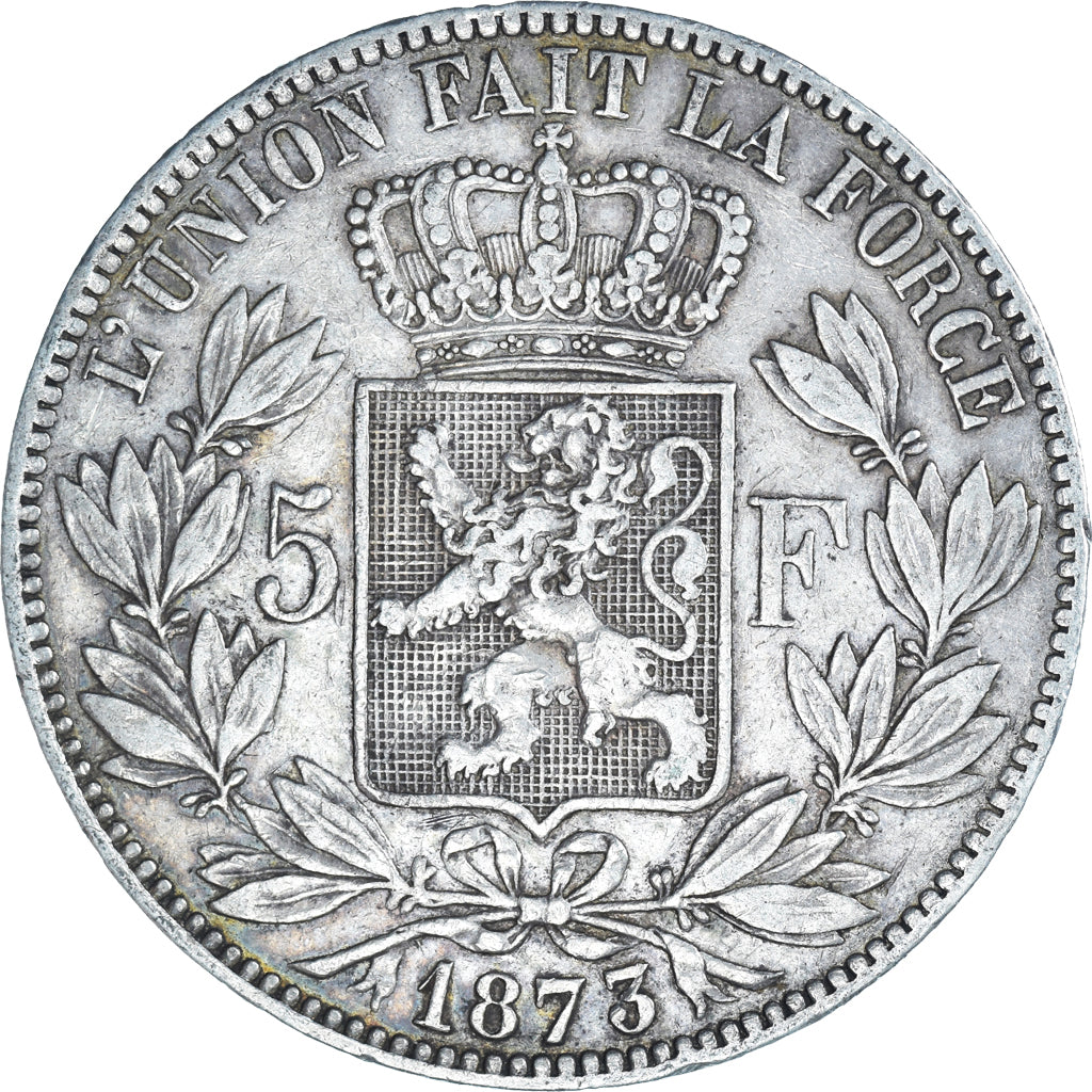 Coin, Belgium, Leopold II, 5 Francs, 5 Frank, 1873, EF(40-45), Silver, KM:24