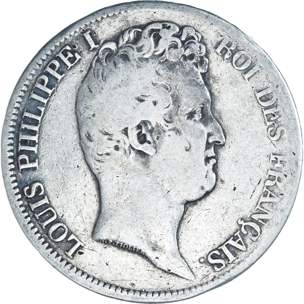 Moeda, França, Louis-Philippe, 5 Francs, 1831, Marseille, VF(20-25), Prata
