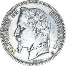 Münze, Frankreich, Napoléon III, 5 Francs, 1867, Strasbourg, Countermark, SS