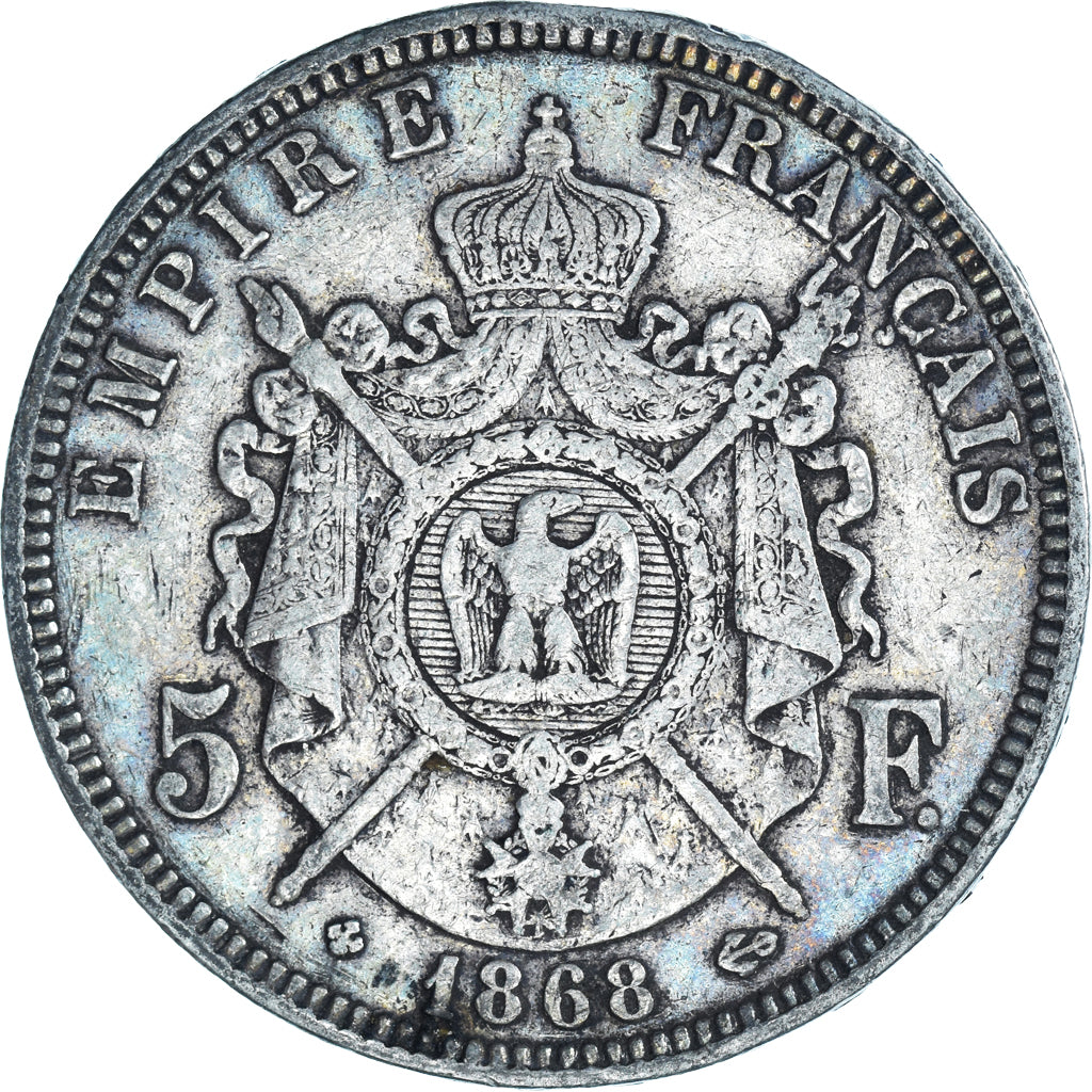 Coin, France, Napoleon III, 5 Francs, 1868, Strasbourg, VF(20-25), Silver