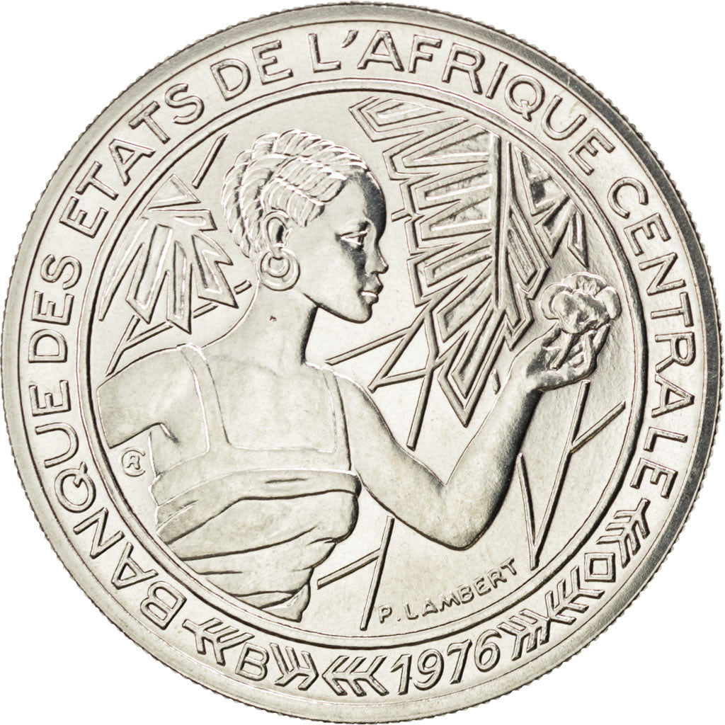 CENTRAL AFRICAN STATES, 500 Francs, 1976, Paris, KM #E9, MS(63), Nickel, 9.14