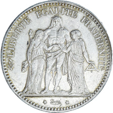 Coin, France, Hercule, 5 Francs, 1876, Paris, AU(50-53), Silver, KM:820.1