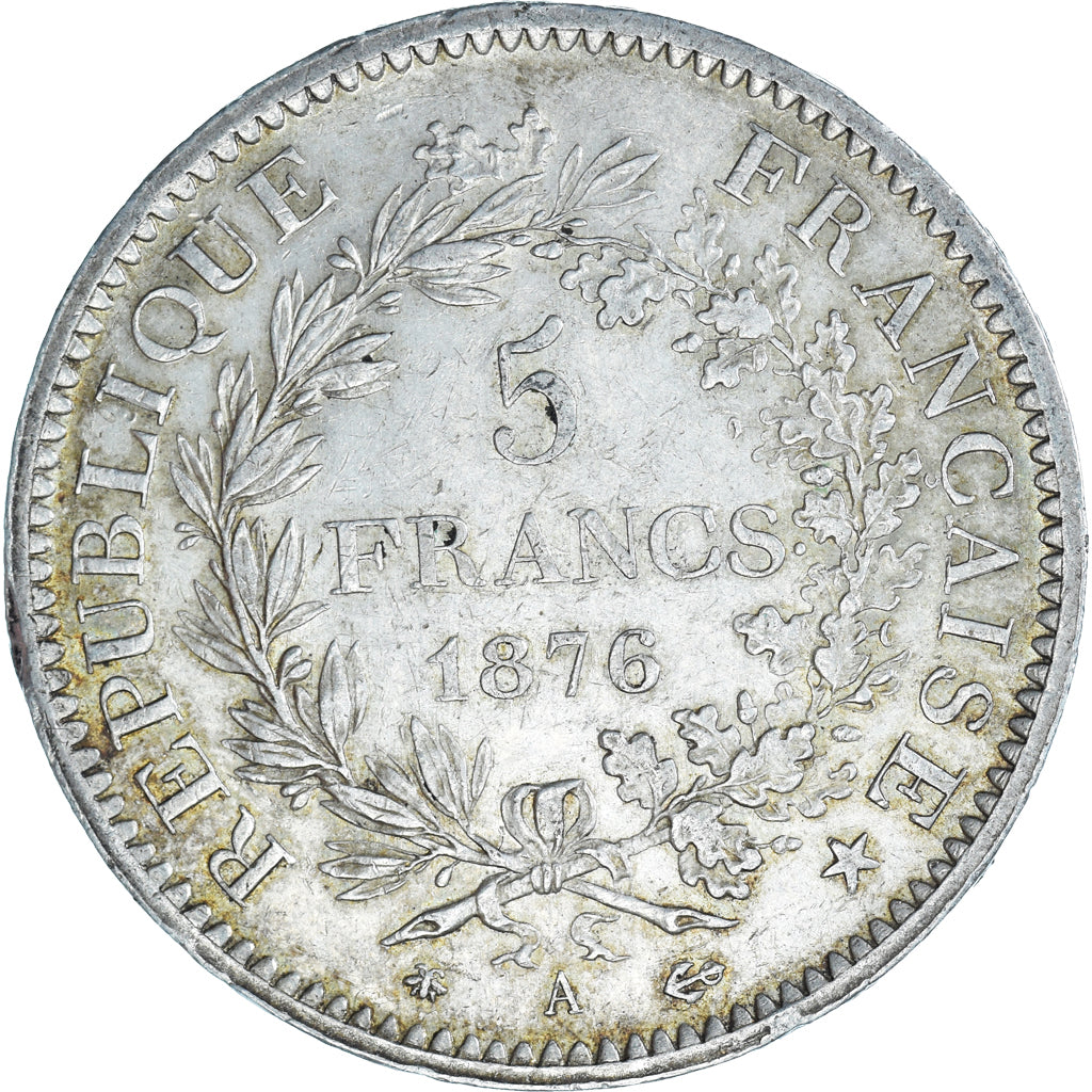 Coin, France, Hercule, 5 Francs, 1876, Paris, AU(50-53), Silver, KM:820.1