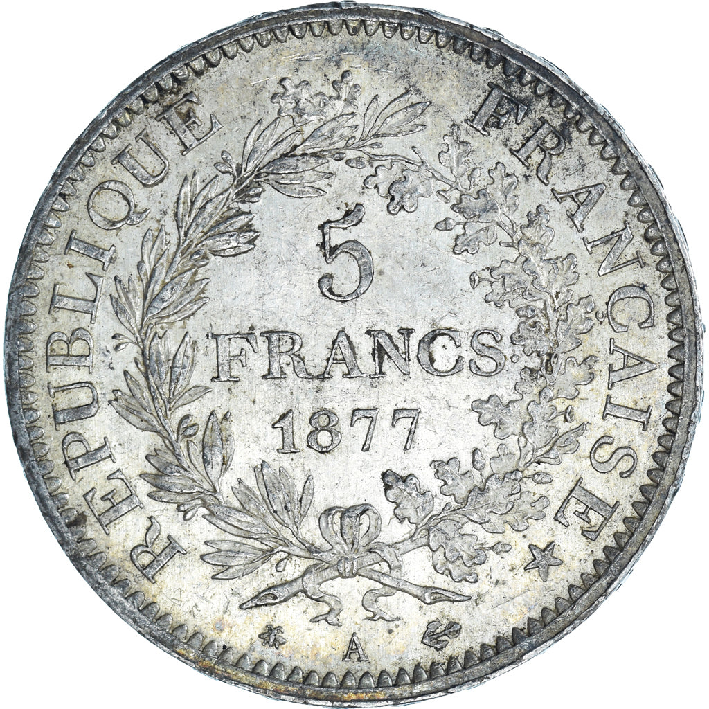 Moneta, Francia, Hercule, 5 Francs, 1877, Paris, BB+, Argento, KM:820.1